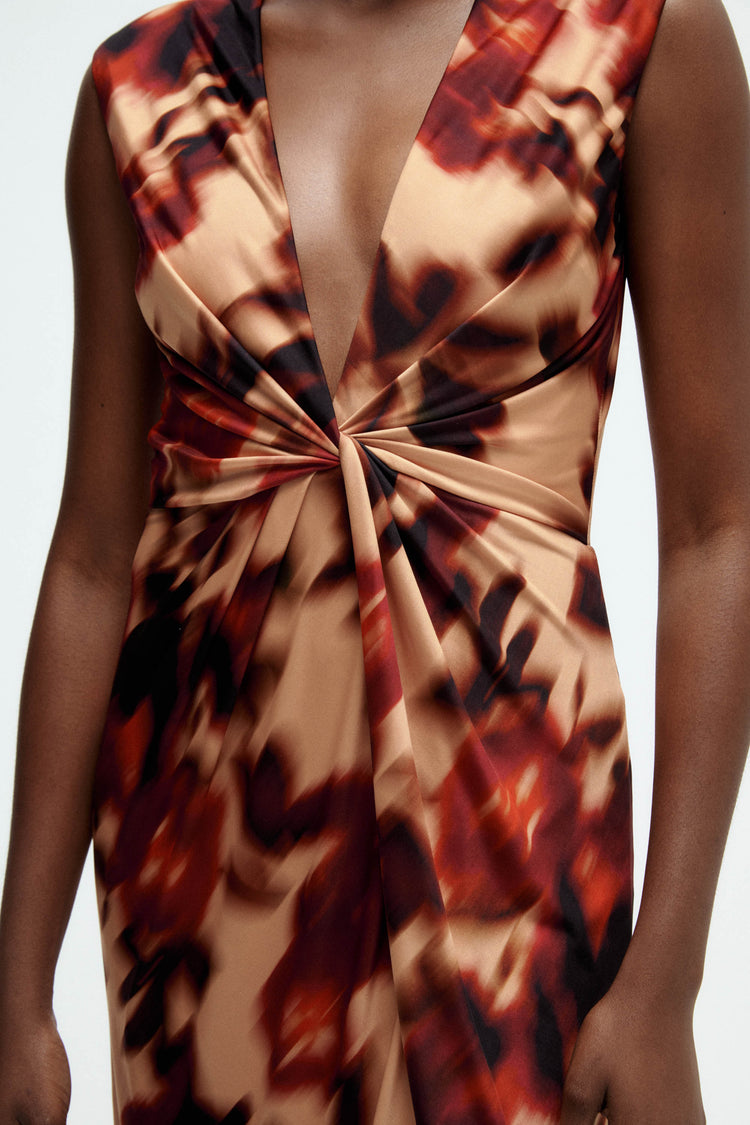 Printed Twist Dress, dress from Collection Evening by Amsale, Fabric: crepe