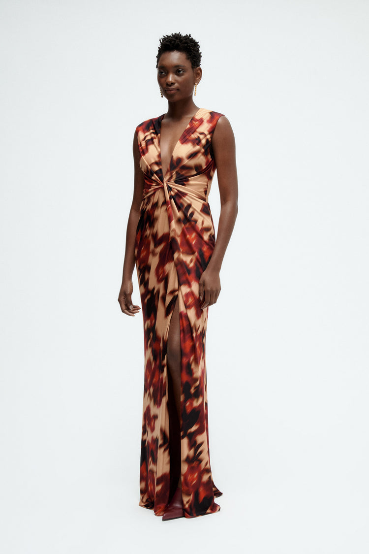 Printed Twist Dress, dress from Collection Evening by Amsale, Fabric: crepe