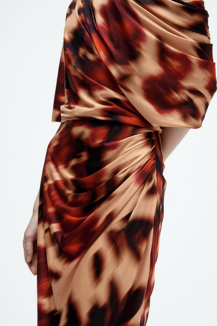 Printed Rose Drape Dress, dress from Collection Evening by Amsale, Fabric: crepe
