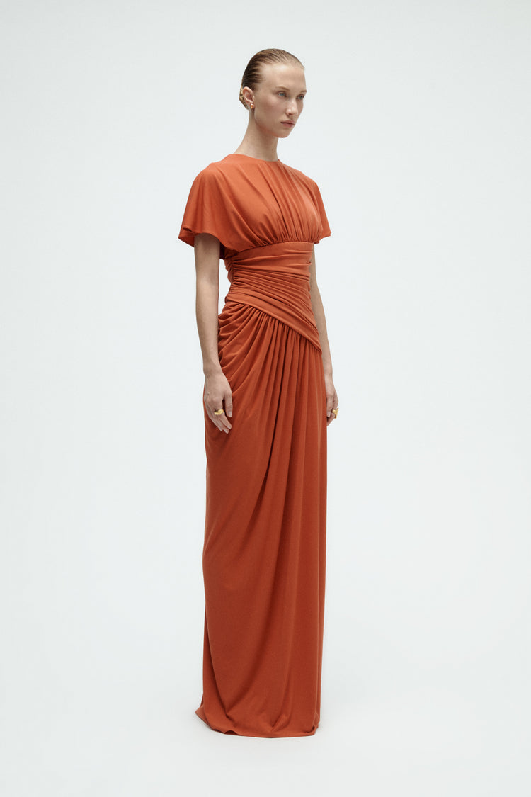 Asymmetric Jersey Gown Navy / 4 | Amsale Asymmetric Jersey Gown Navy / 4 | Amsale