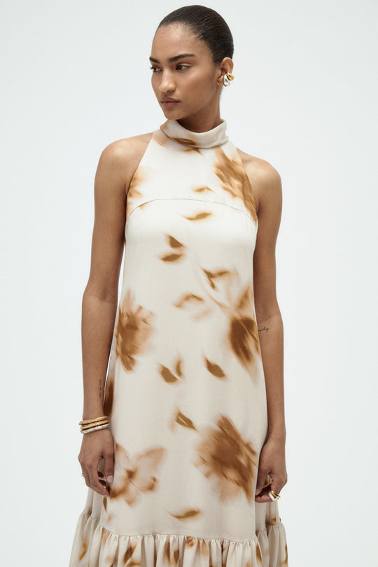 Floral Printed Trapeze Gown - alternate view