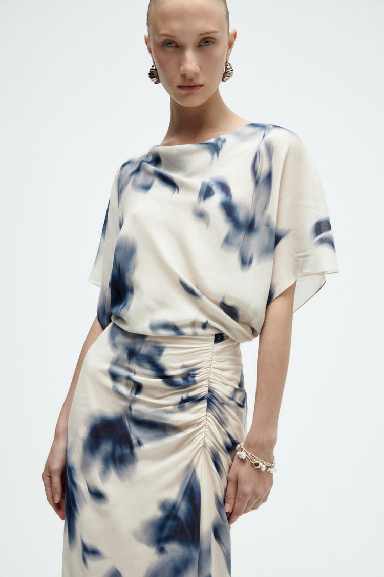Floral Printed Gauze Dress, dress from Collection Evening by Amsale