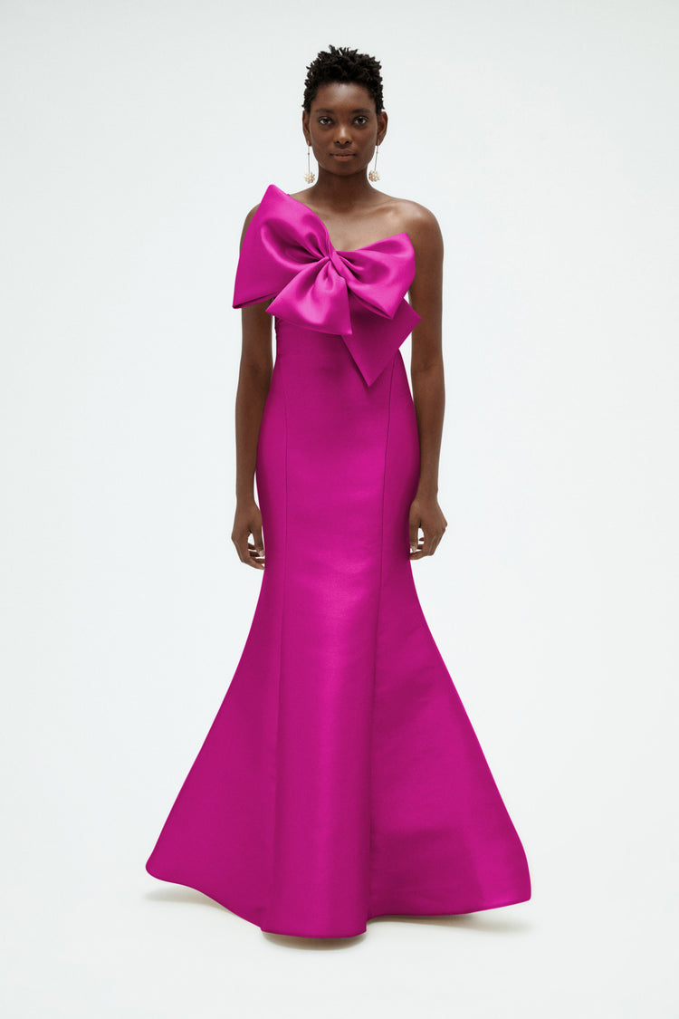 Mikado Twisted Double Bow Gown, dress from Collection Evening by Amsale, Fabric: mikado