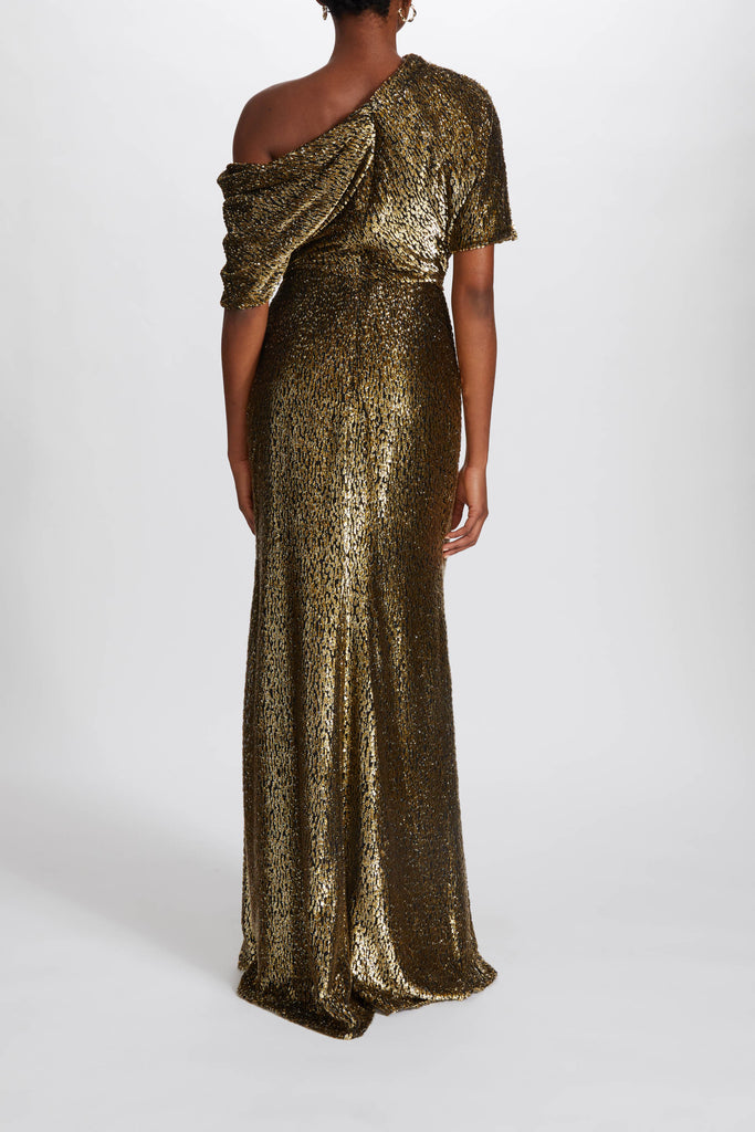 Product Gold Lamé Draped Slouch Gown Image