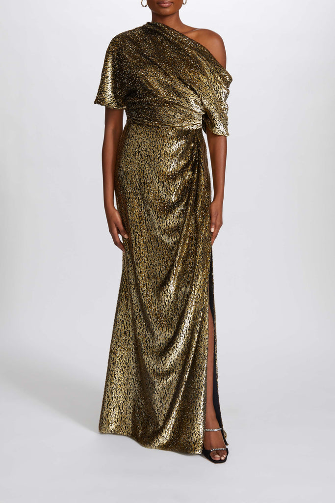 Product Gold Lamé Draped Slouch Gown Image