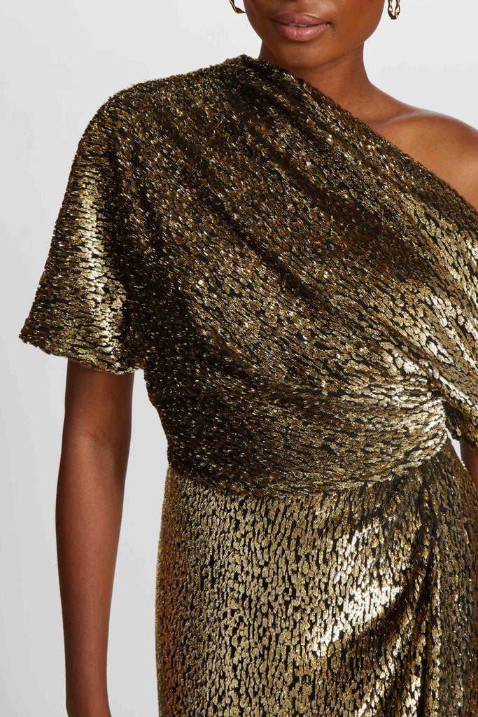 Product Gold Lamé Draped Slouch Gown Image