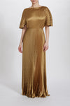 P637S - Fluid Satin Sunburst Pleated Gown, dress from Collection Evening by Amsale, Fabric: fluid-satin