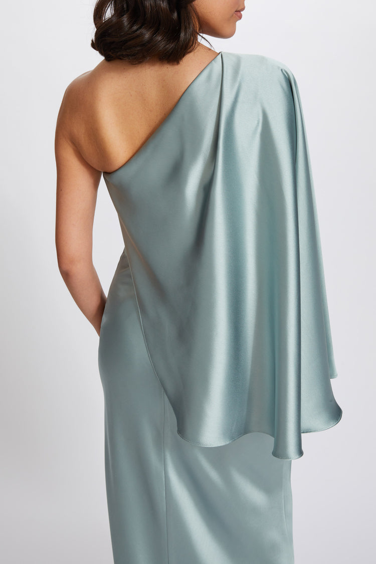 P651S - Fluid Satin One-Shoulder Gown, dress from Collection Evening by Amsale, Fabric: fluid-satin