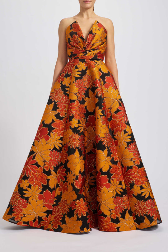 Floral Jacquard Ball Gown, $5,795, dress from Collection Evening by Amsale, Fabric: jacquard