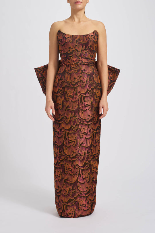 Jacquard Bow Gown, $2,350, dress from Collection Evening by Amsale, Fabric: jacquard