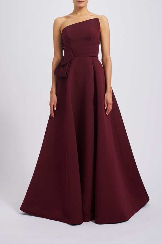 Faille Gown with Asymmetric Bodice, $995, dress from Collection Evening by Amsale, Fabric: faille