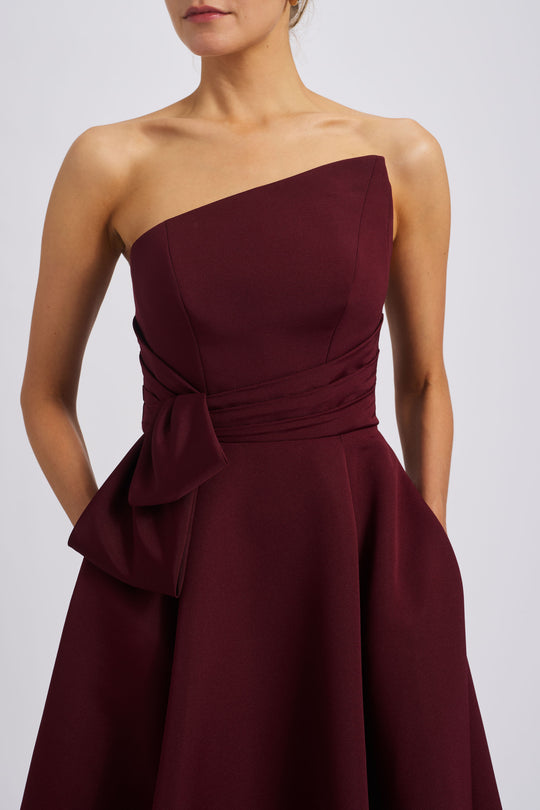 Faille Gown with Asymmetric Bodice, $995, dress from Collection Evening by Amsale, Fabric: faille