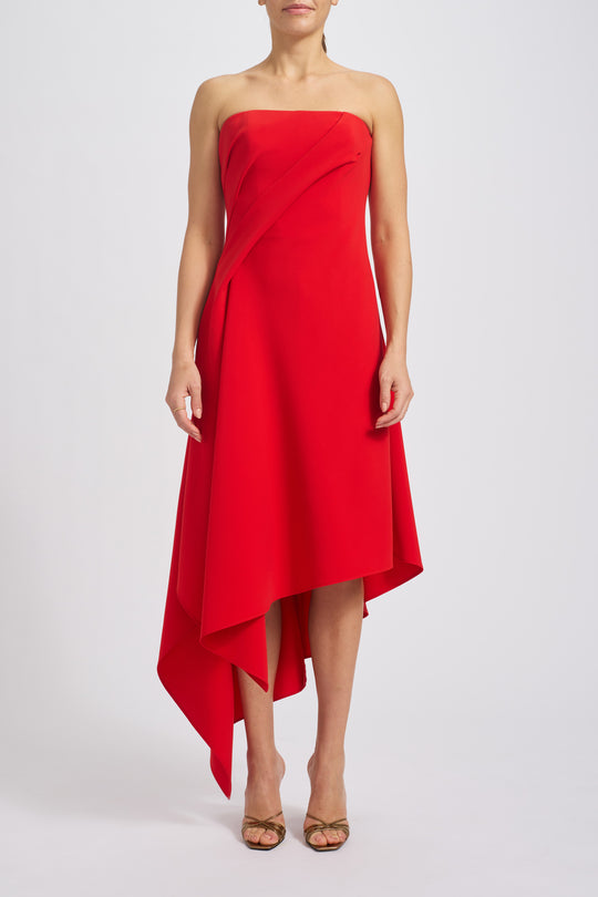 Stretch Crepe Asymmetric Dress, $995, dress from Collection Evening by Amsale, Fabric: crepe