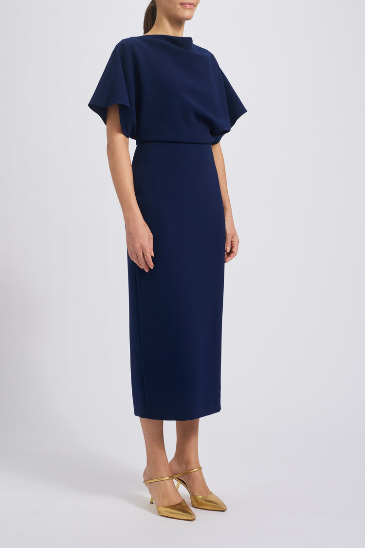 Draped Bias Midi Dress, dress from Collection Evening by Amsale, Fabric: crepe
