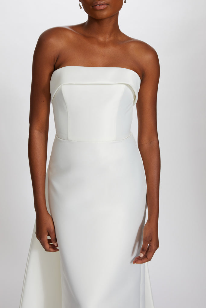 Mikado Watteau Dress Ivory / 20 | Amsale Mikado Watteau Dress Ivory / 20 | Amsale