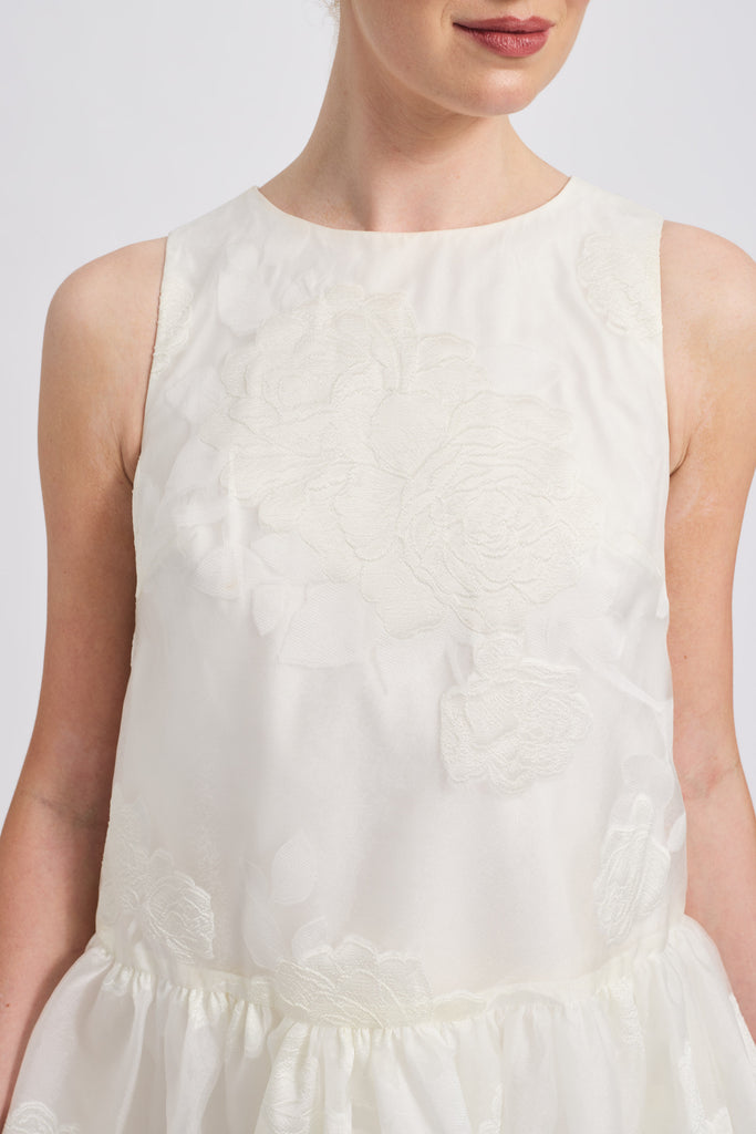 Rose Fil Coup Mini Dress Ivory / 0 | Amsale Rose Fil Coup Mini Dress Ivory / 0 | Amsale