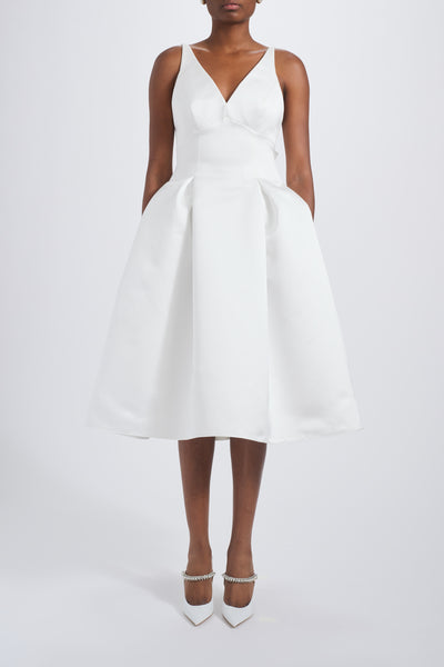 Duchess Satin Flower Dress