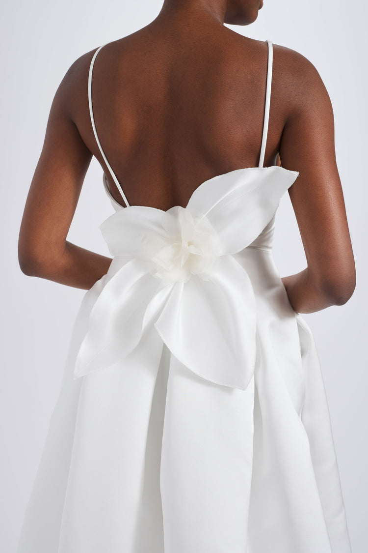 Image number 1: Duchess Satin Flower Dress, detail view