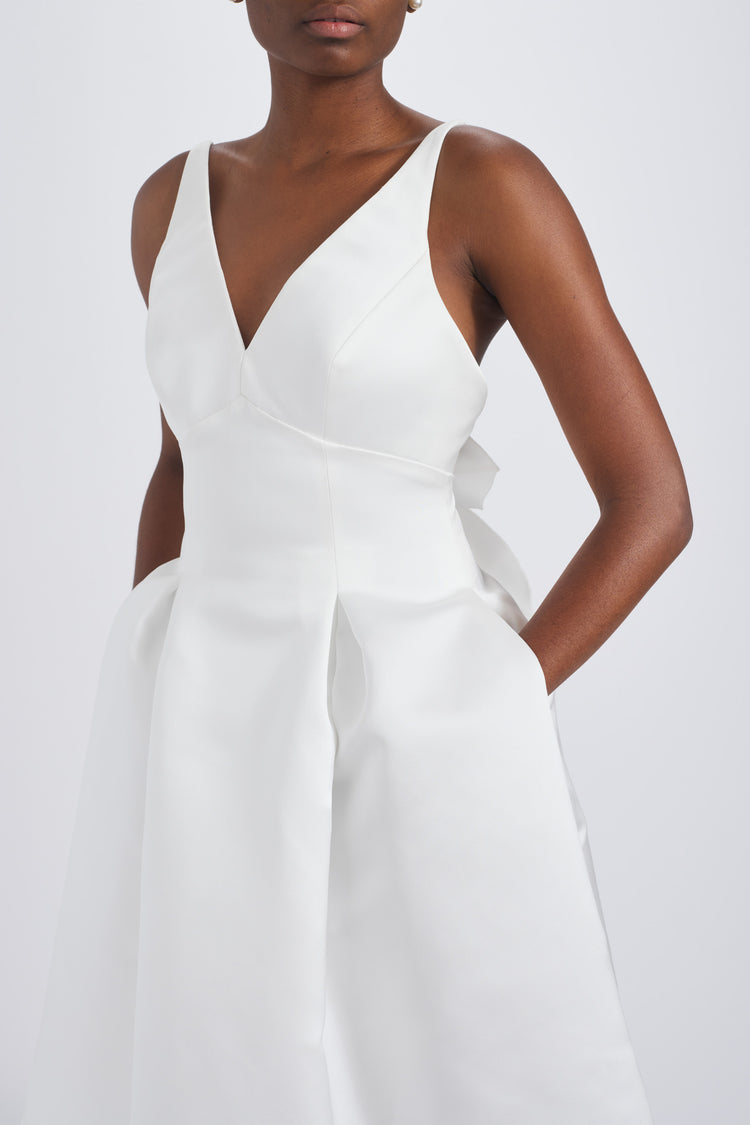 Image number 4: Duchess Satin Flower Dress, detail view