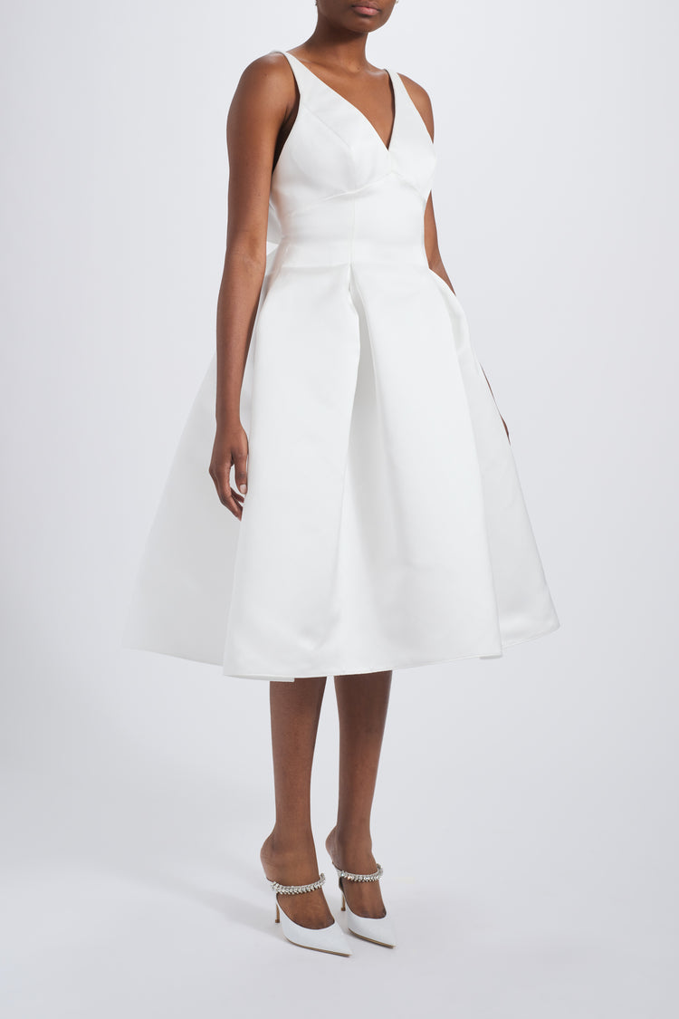Image number 5: Duchess Satin Flower Dress, side view