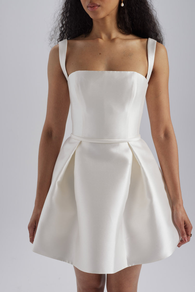 Mikado Mini Dress Ivory / 2