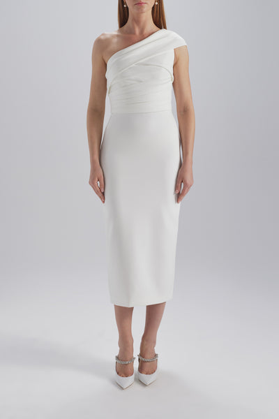 Pleated One-Shoulder Dress Amsale Pleated One-Shoulder Dress Amsale