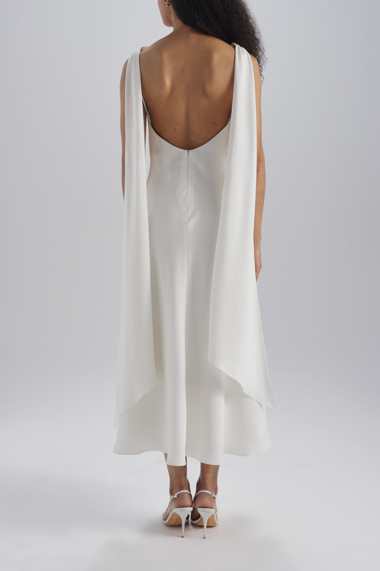 Bias Cut Scarf Dress Ivory / 4