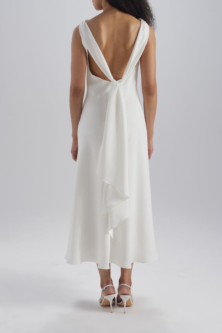 Bias Cut Scarf Dress Ivory / 4