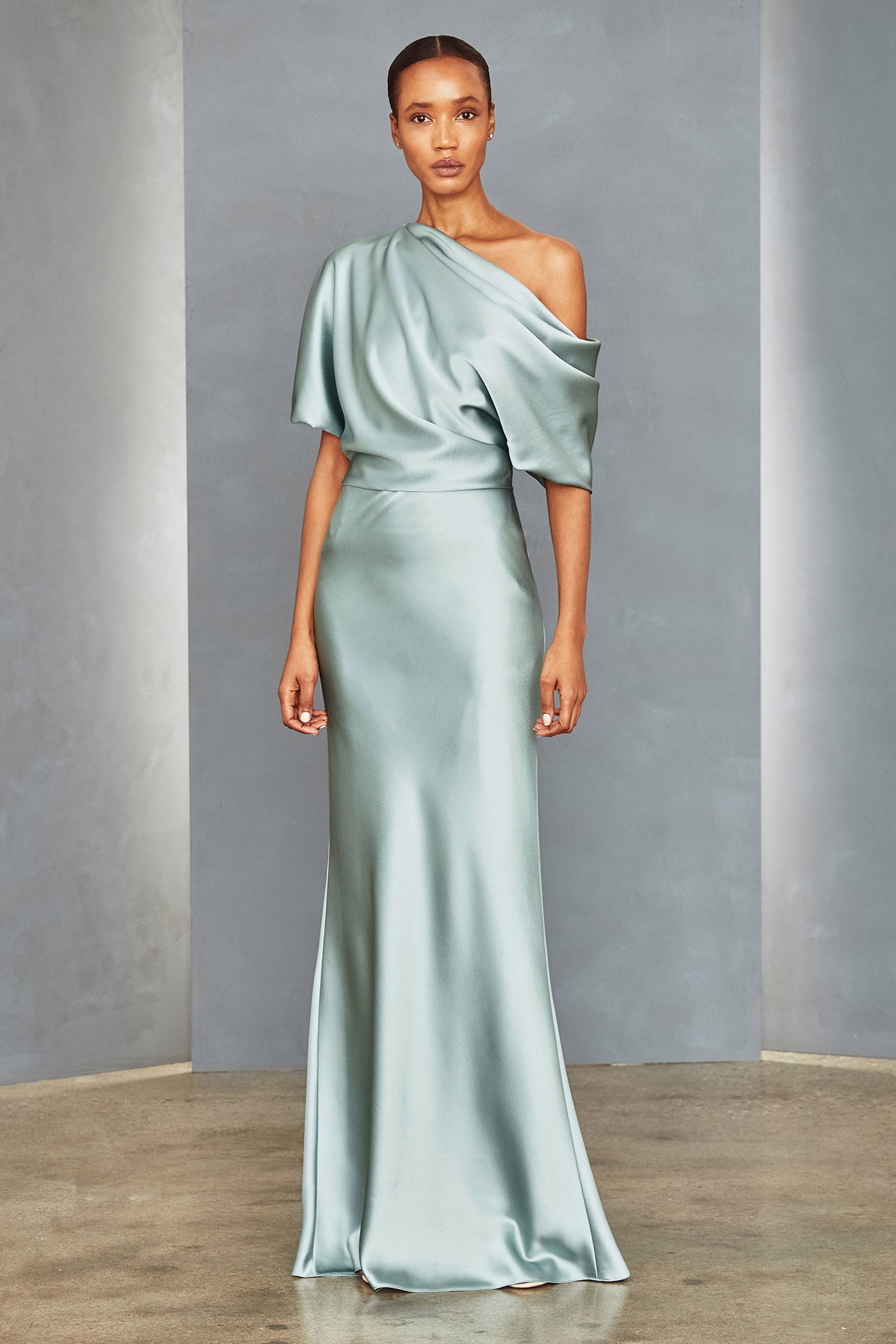 Draped evening outlet gown