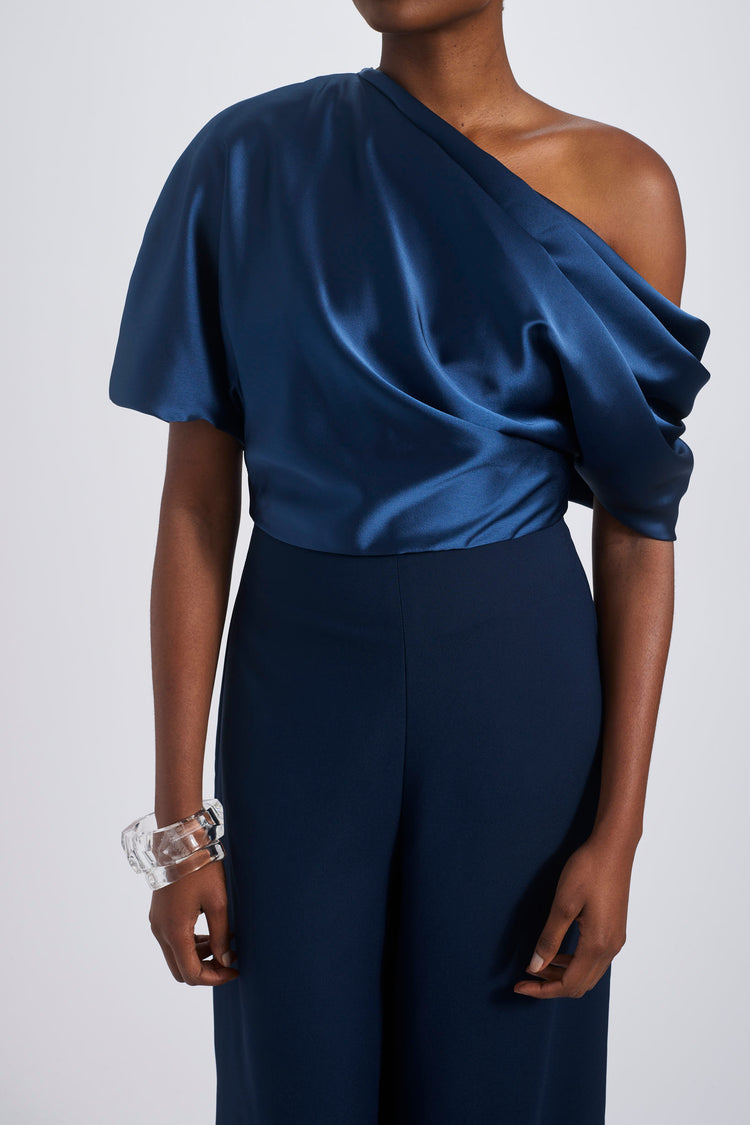 The Slouch Jumpsuit, dress from Collection Evening by Amsale, Fabric: fluid-satin