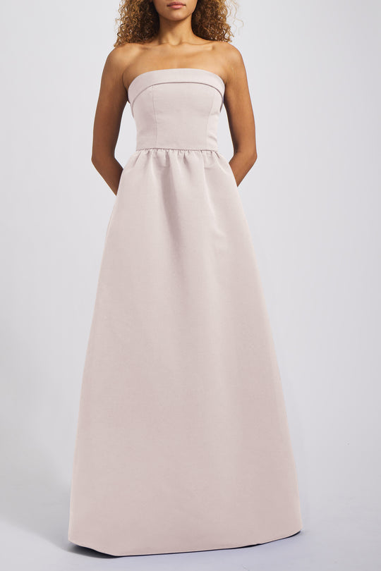 Rene, $300, dress from Collection Bridesmaids by Amsale, Fabric: faille