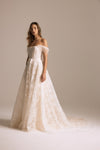 Calypso, dress from Collection Bridal by Nouvelle Amsale, Fabric: floral-embroidered-tulle