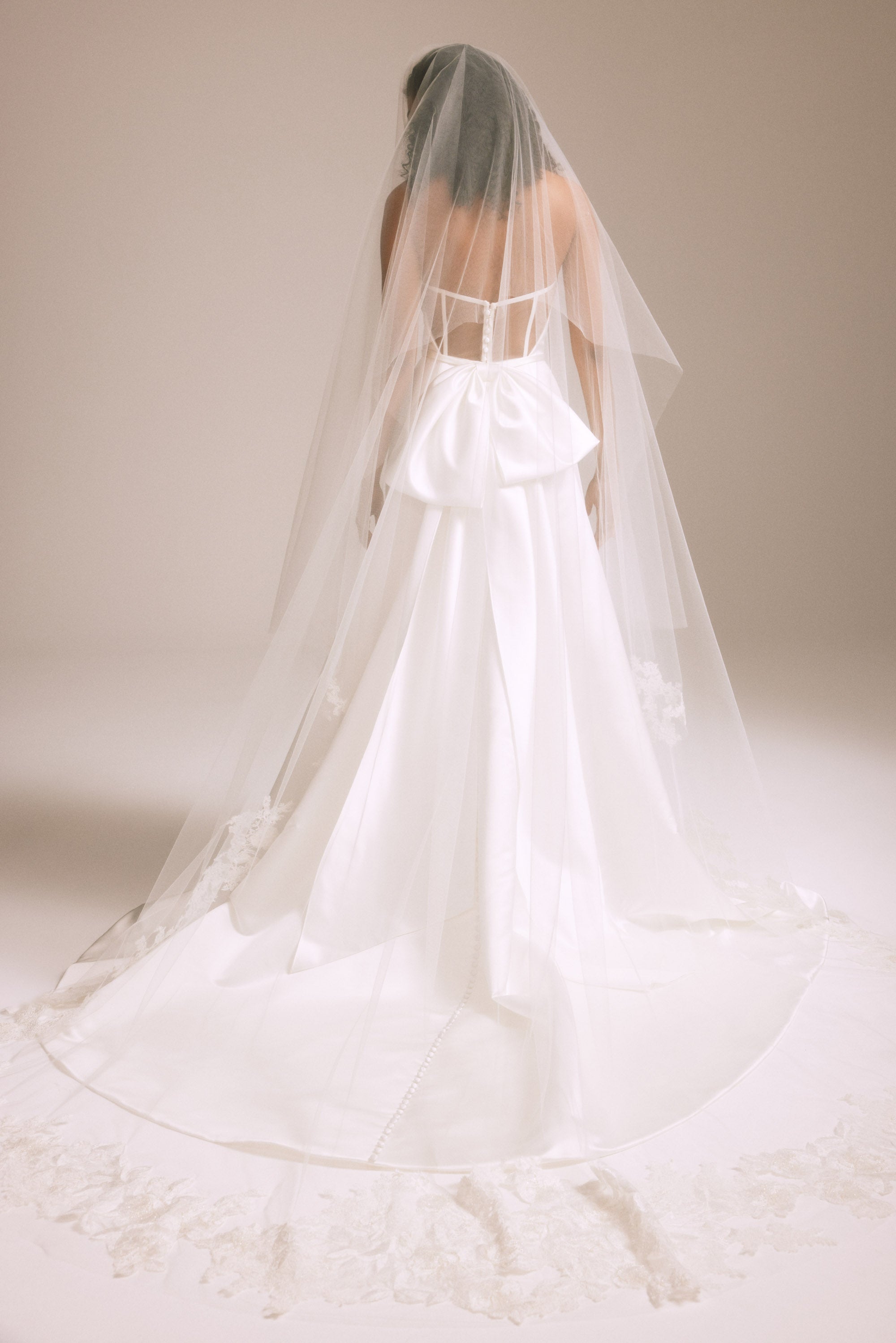 navy blue dress for baby girl Embroidered Lace Blusher Veil – Amsale