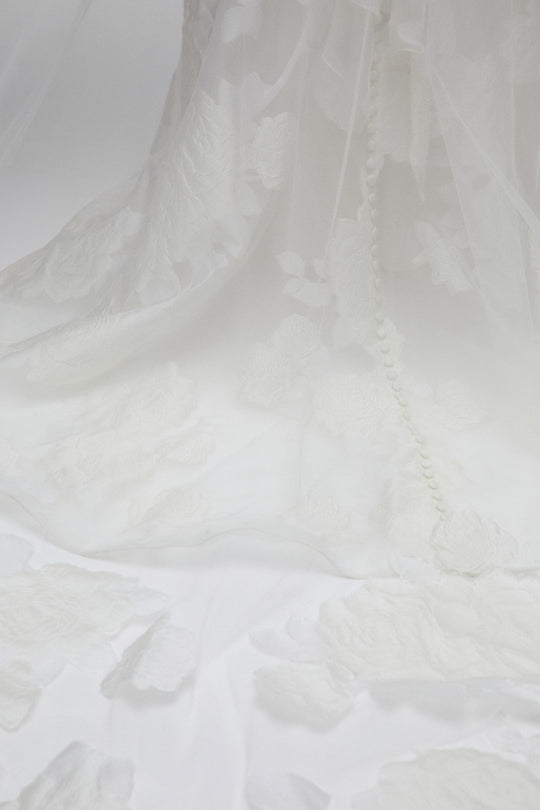 Marcelina Veil, $900, accessory from Collection Accessories by Nouvelle Amsale, Fabric: fil-coupe-jacqaurd