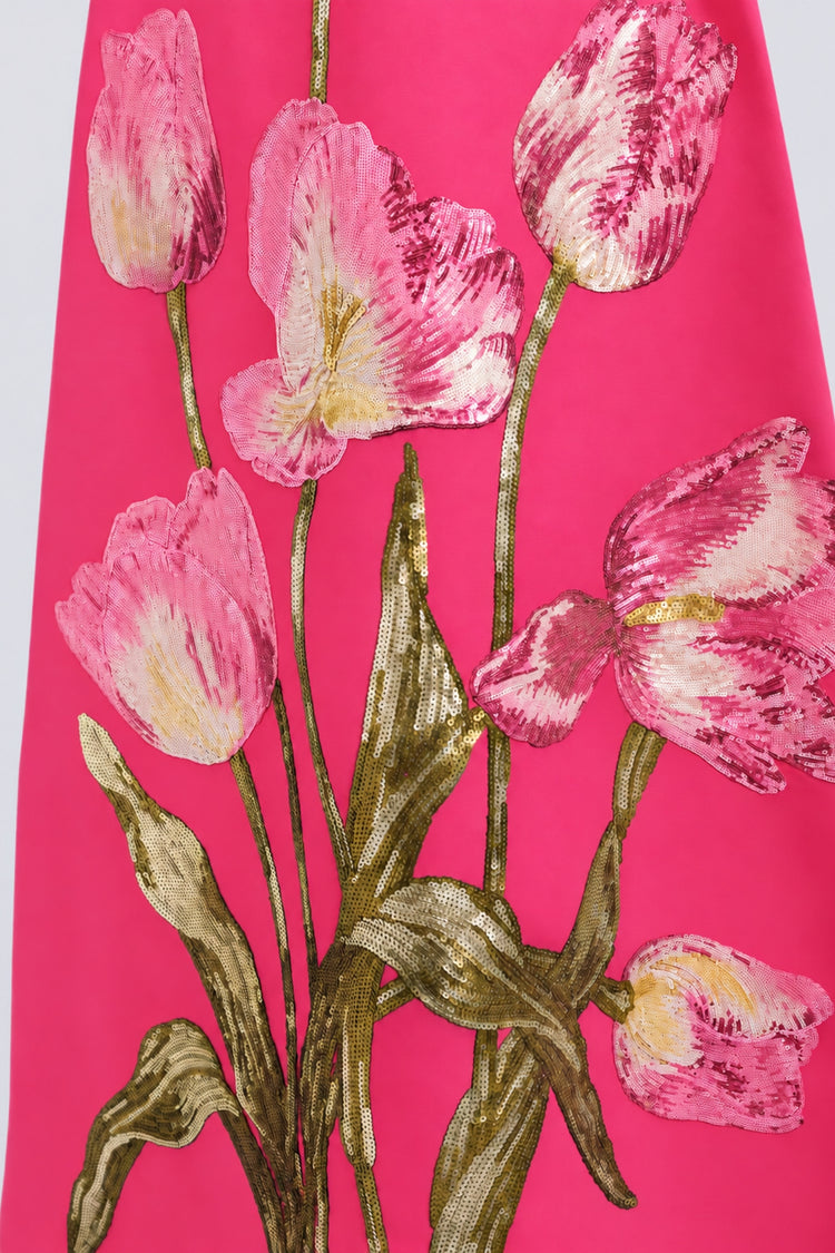 Image number 10: Sequin Appliqué Column Dress, detail view