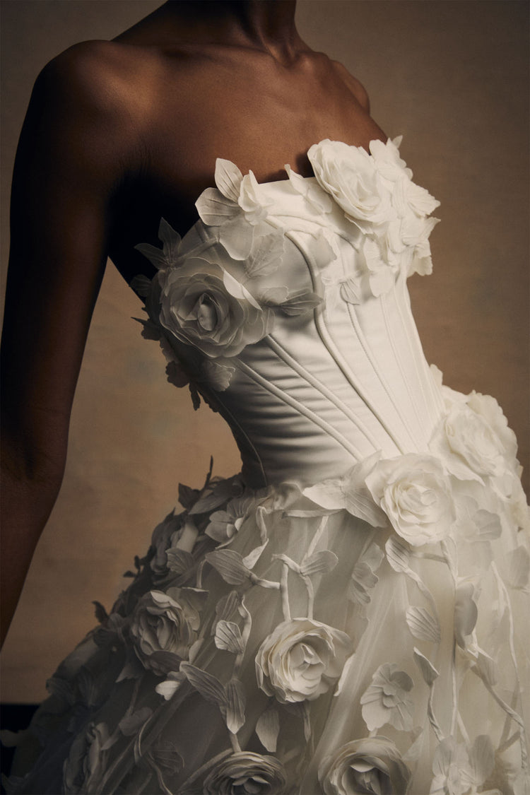 Renata, dress from Collection Bridal by Amsale, Fabric: hand-embroidered-floral