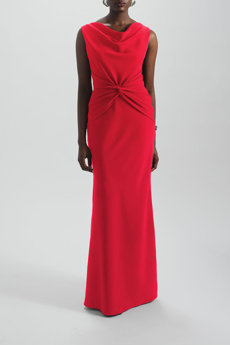 Image number 6: Twist Crepe Dress in Persimmon, view 1