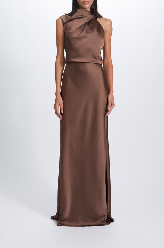 P723S - Truffle, $595, dress by color from Collection Evening by Amsale