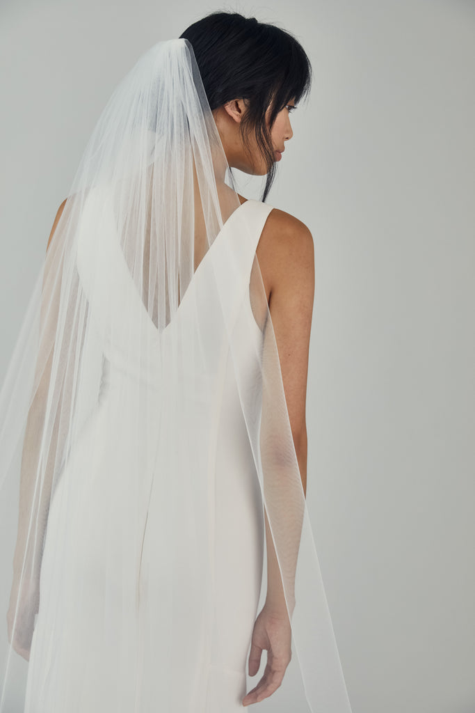 Product R271DV - Cathedral length veil with lace border - Ivory Image