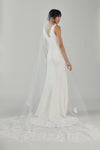 R292U - Cathedral length veil with Chantilly petals, accessory from Collection Accessories by Nouvelle Amsale, Fabric: tulle