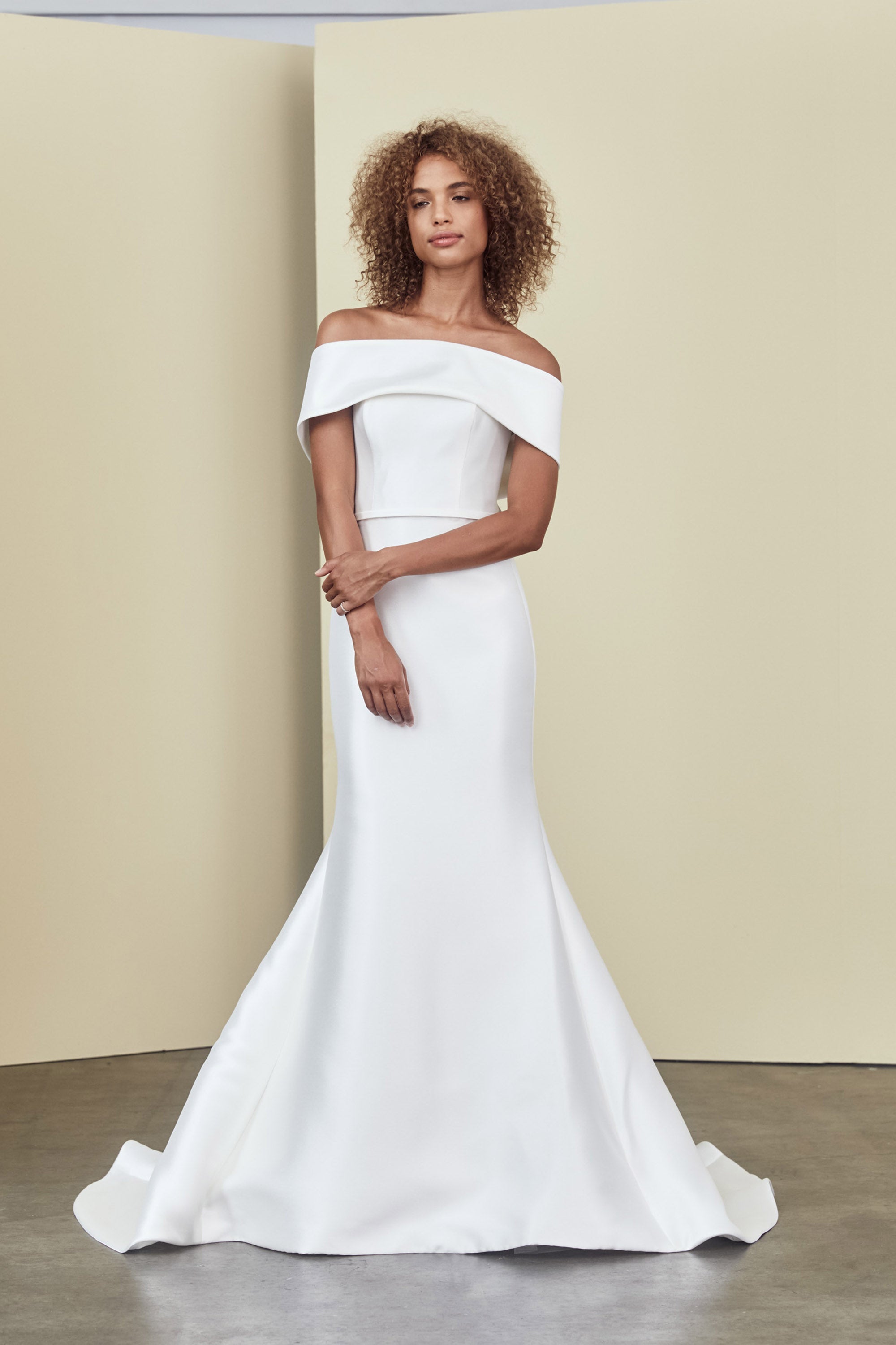 Off the Shoulder Wedding Dress Amsale