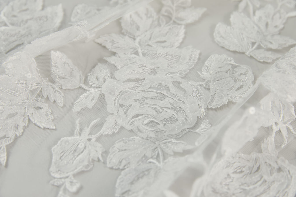 Product R271DV - Cathedral length veil with lace border - Ivory Image