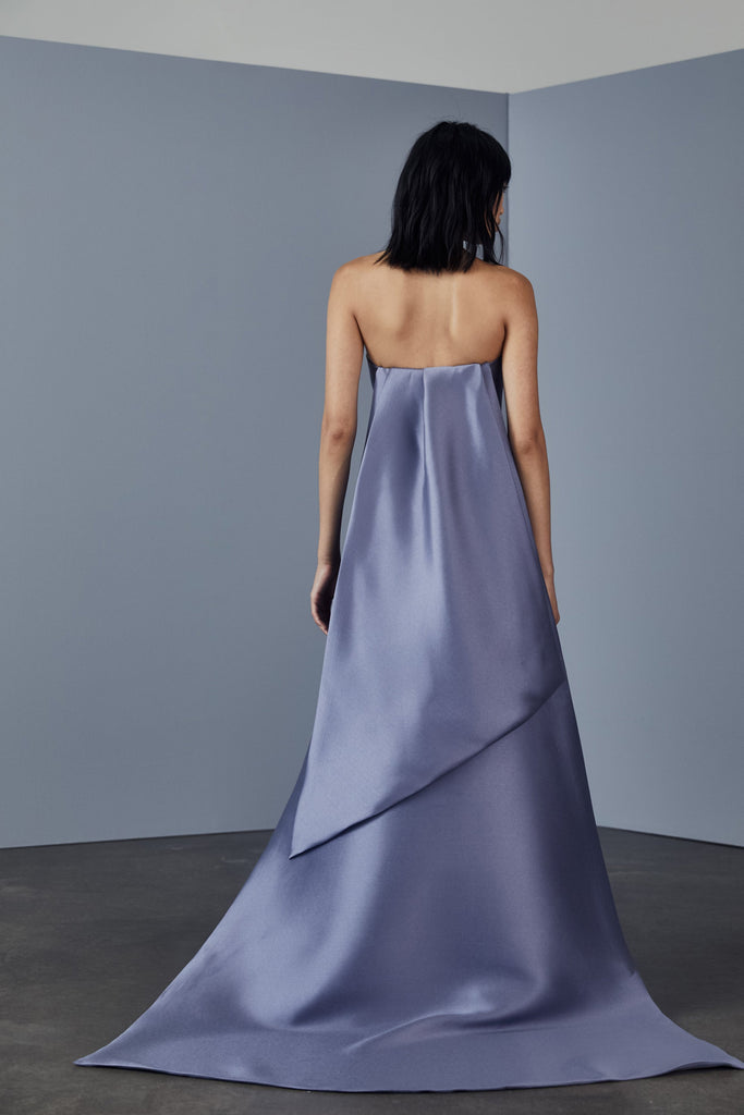 Product P371M - Mikado strapless gown - French-Blue Image