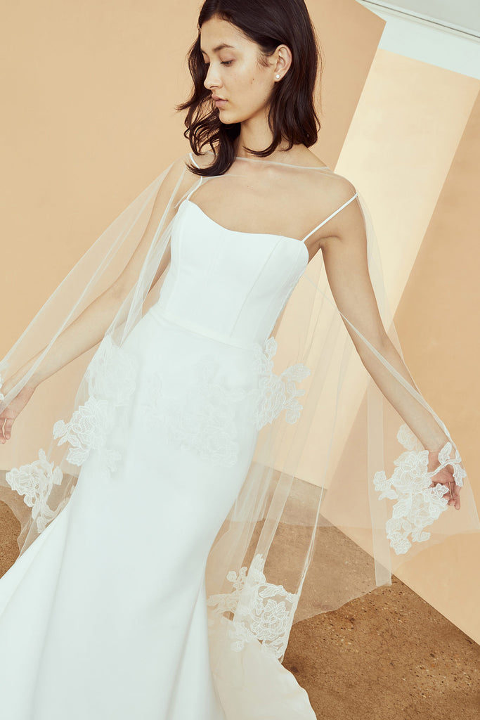 Product Cape with Cascading Lace Image