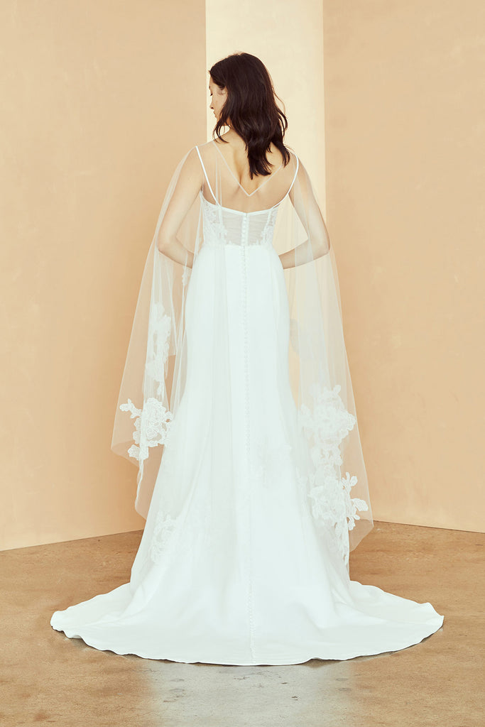 Product Cape with Cascading Lace Image