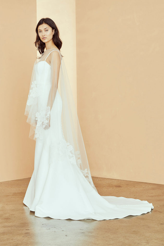 Product Cape with Cascading Lace Image