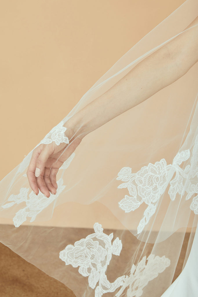 Product Cape with Cascading Lace Image