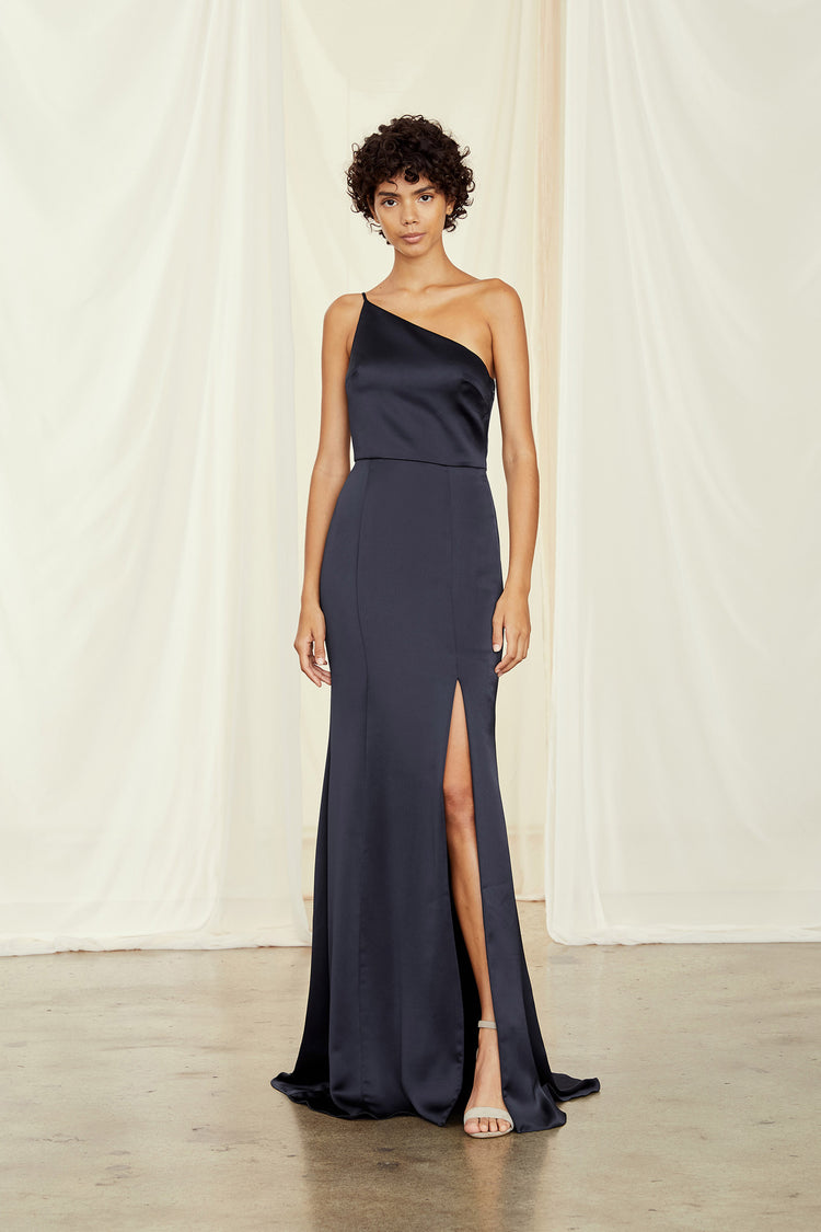 Dresses Shoulder Maxi Dress Navy Blue One Shoulder Bridesmaid Dress Kaia Amsale Dresses Shoulder Maxi Dress Navy Blue One Shoulder Bridesmaid Dress Kaia Amsale