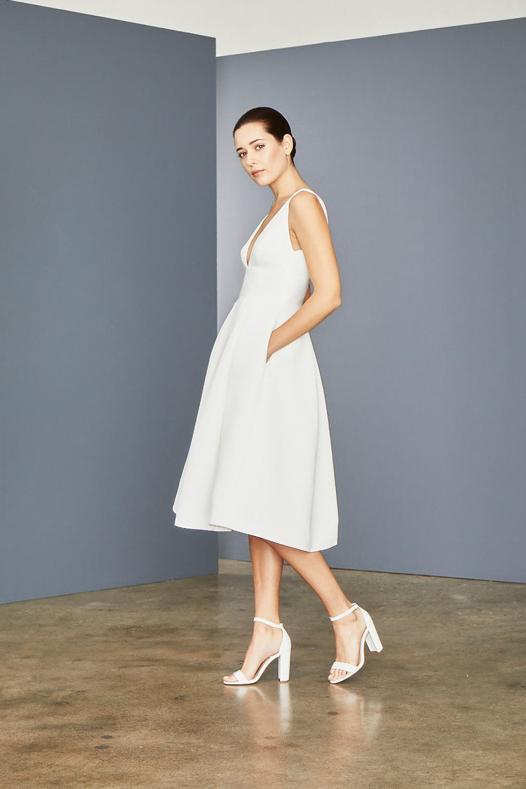 LW152 - Deep V-neck Dress, dress from Collection Little White Dress by Amsale