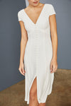 LW155 - Front Button V-neck Dress - Ivory, dress by color from Collection Little White Dress by Amsale